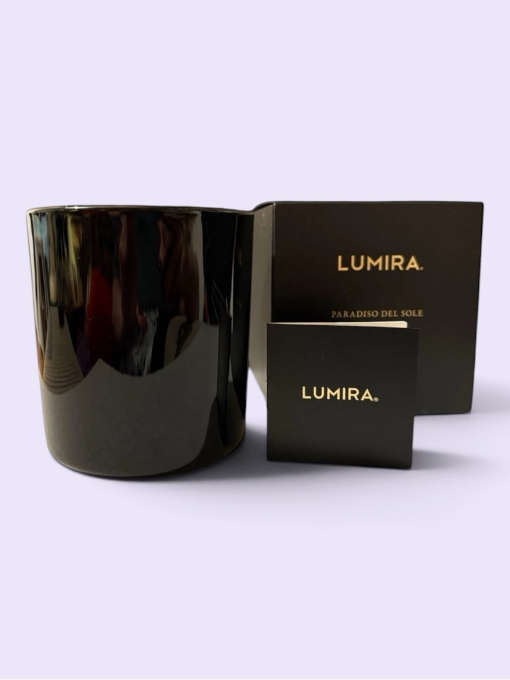 LUMIRA Paradiso Del Sole Luxury Scented Candle 300g NIB Black Glass Soy Wax